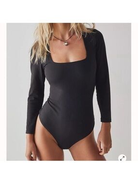 Intimately Free People - Truth or Square Bodysuit - Size M - Black